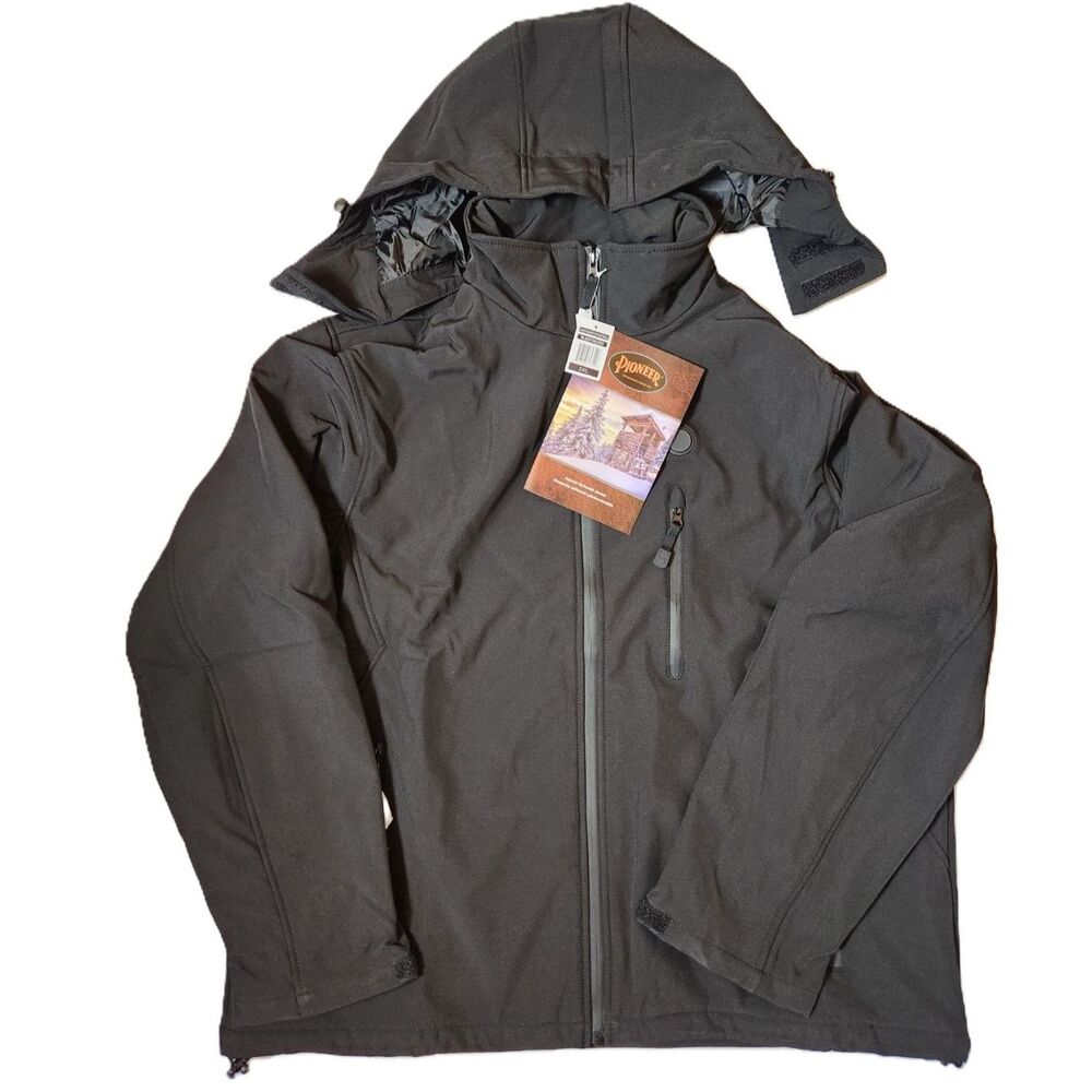 Pioneer Heated Softshell Jacket Men’s 3XL Black Removable Hood
